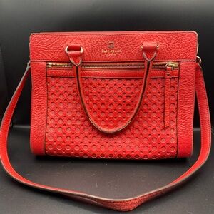 Kate Spade Perri Lane Romy Red Leather Satchel Bag